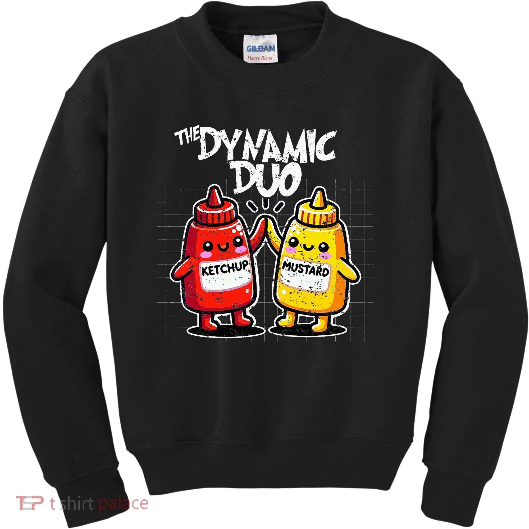 K.E.T..C.H.Up.. Mustard Dynamic Duo Best Friends Kids Sweatshirt
