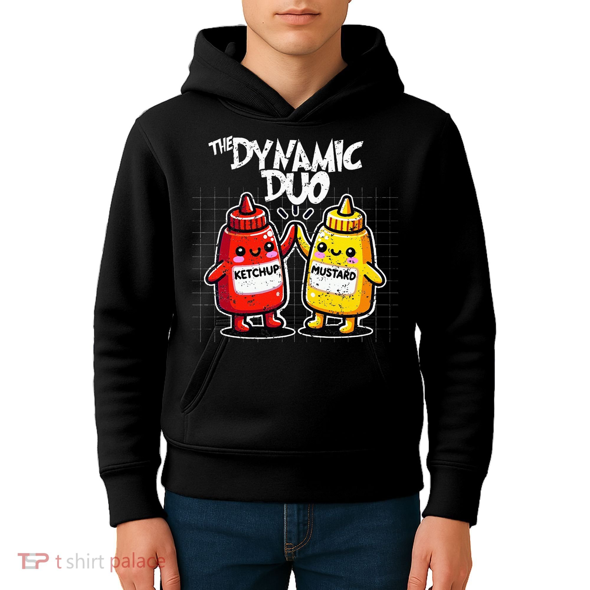 K.E.T..C.H.Up.. Mustard Dynamic Duo Best Friends Kids Hoodie
