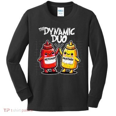 K.E.T..C.H.Up.. Mustard Dynamic Duo Best Friends Kids Long Sleeve Shirt