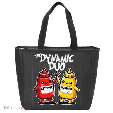 K.E.T..C.H.Up.. Mustard Dynamic Duo Best Friends Tote Bag
