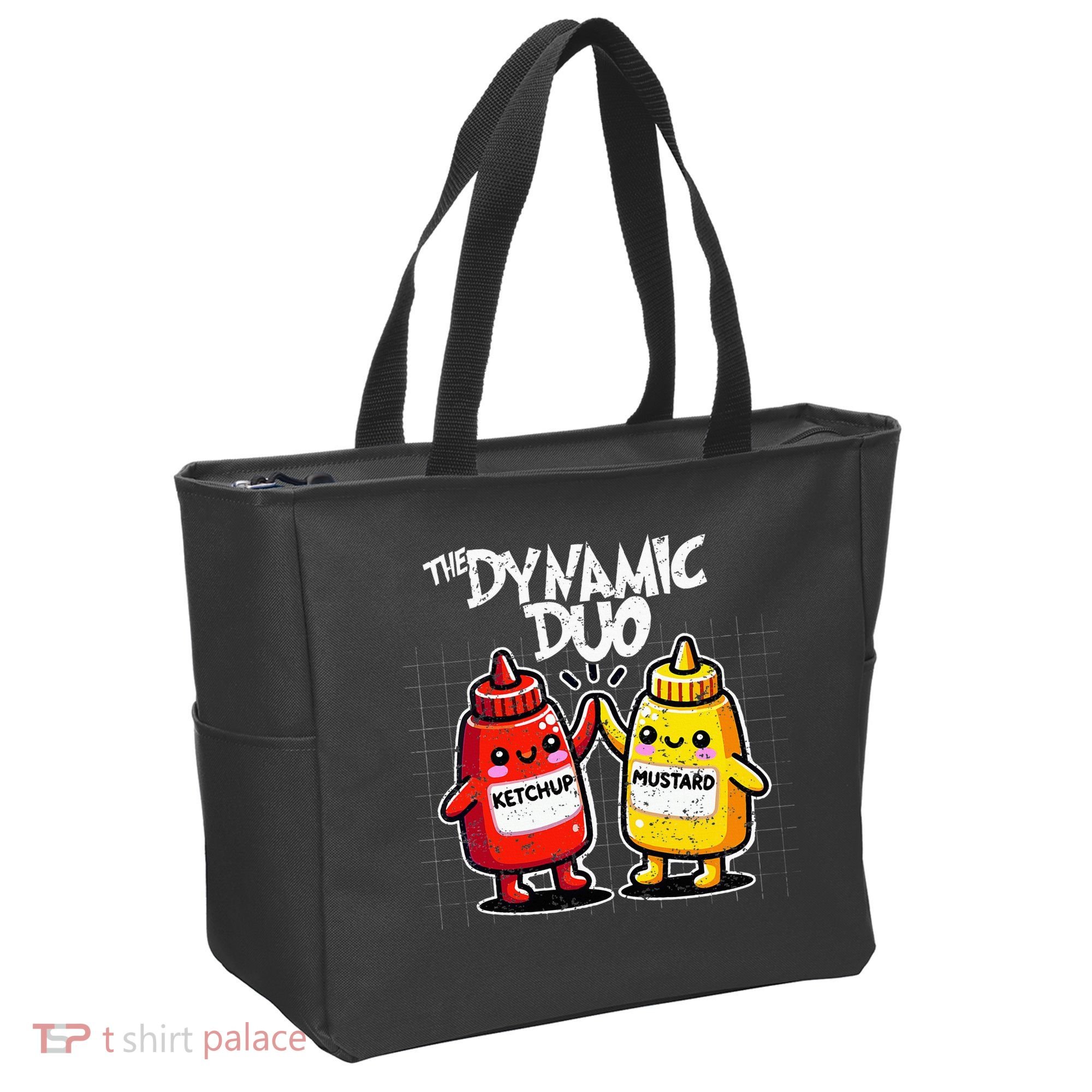 K.E.T..C.H.Up.. Mustard Dynamic Duo Best Friends Tote Bag