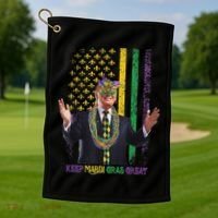 Keep Mardi Gras Great Trump Golf Towel thumb 1