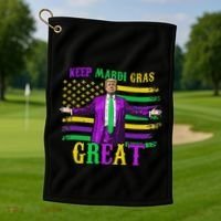 Keep Mardi Gras Great Trump Mardi Gras Golf Towel thumb 1