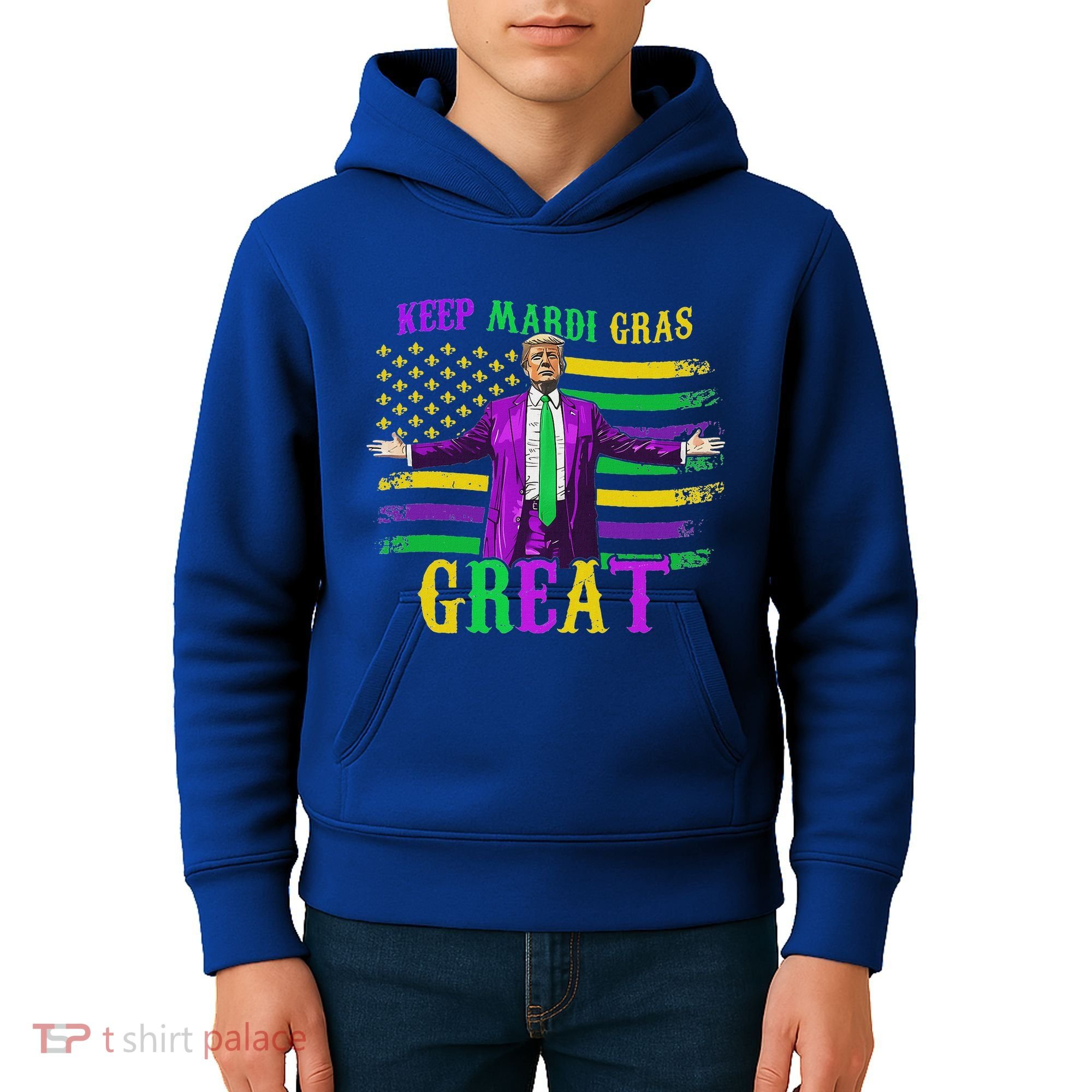 Keep Mardi Gras Great Trump Mardi Gras Kids Hoodie