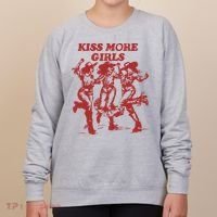 Kiss More Girl Funny Lesbian Bisexual Pride Women's Sweatshirt thumb 0