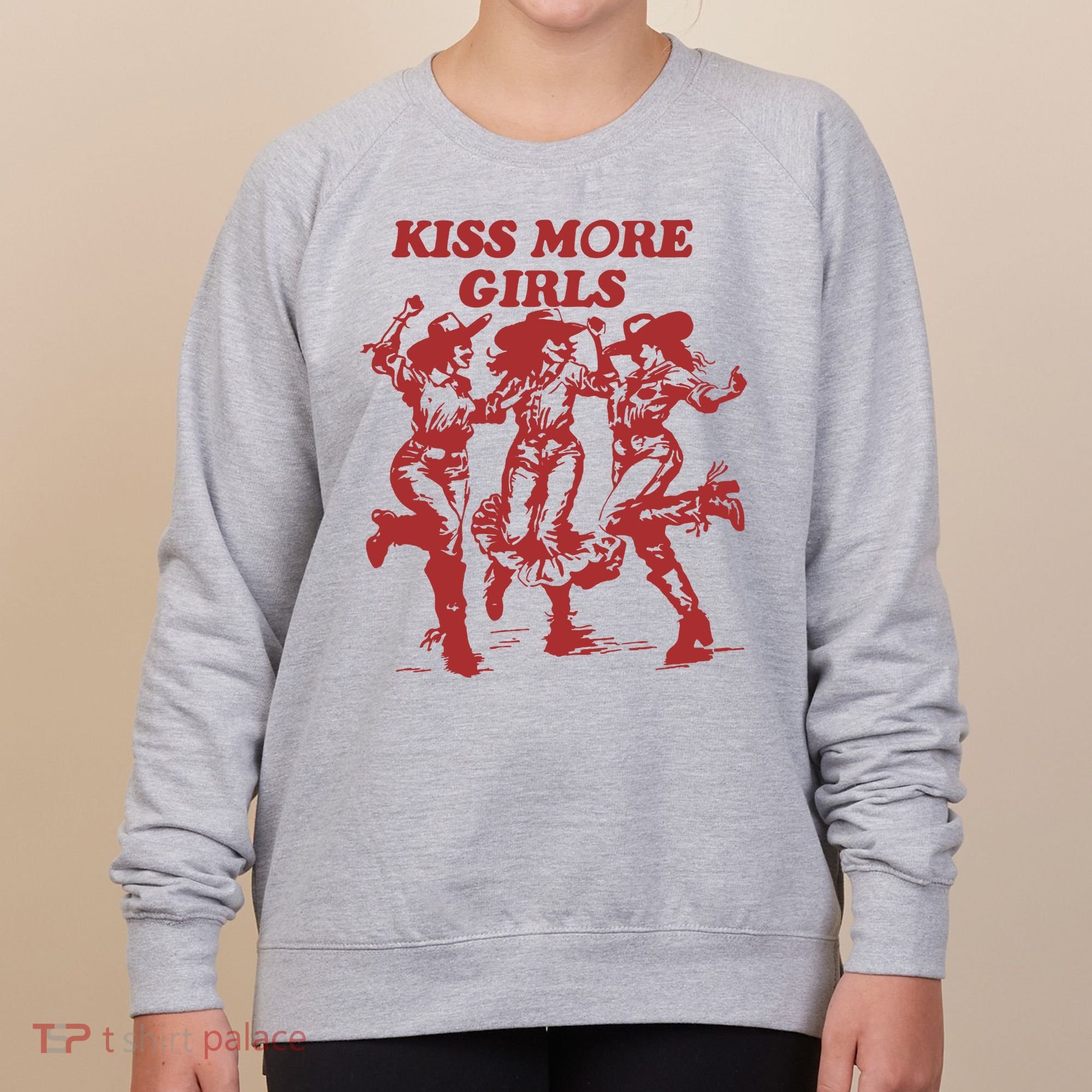 Kiss More Girl Funny Lesbian Bisexual Pride Women's Sweatshirt
