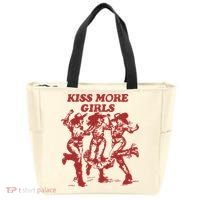 Kiss More Girl Funny Lesbian Bisexual Pride Tote Bag thumb 0