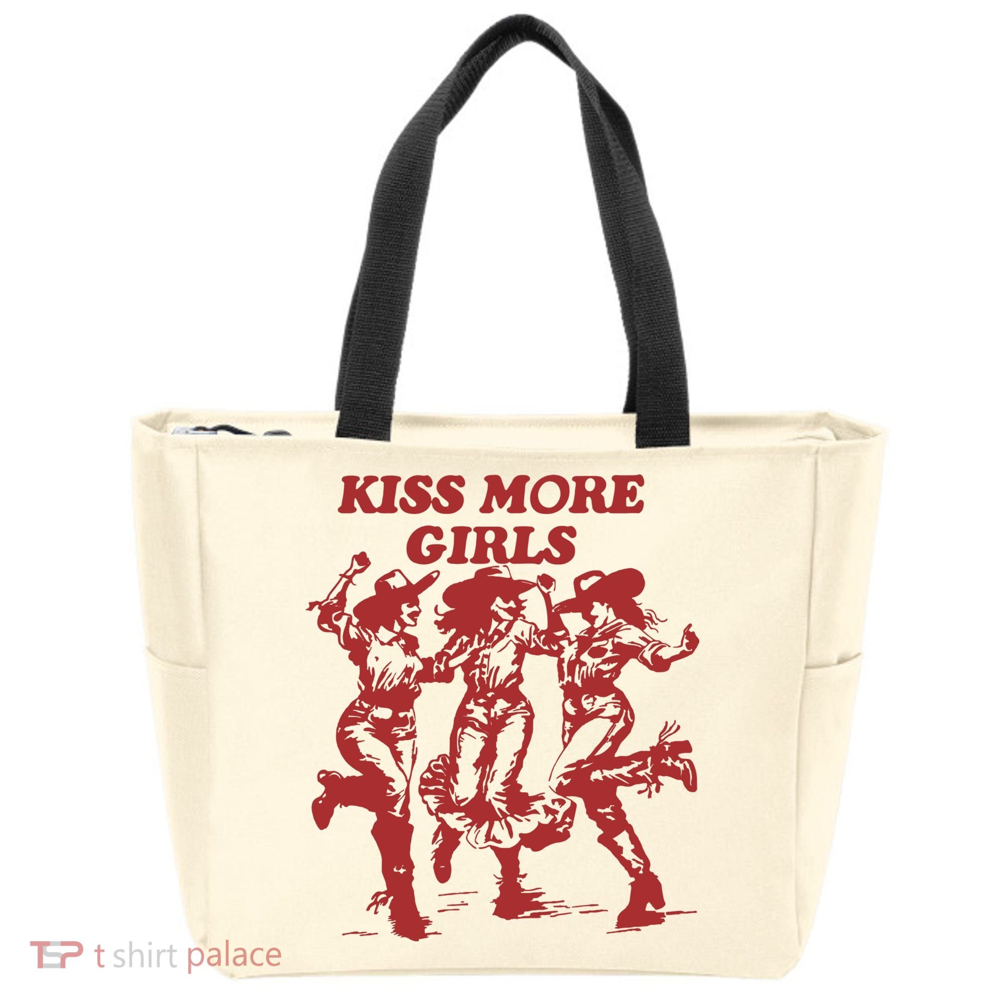 Kiss More Girl Funny Lesbian Bisexual Pride Tote Bag