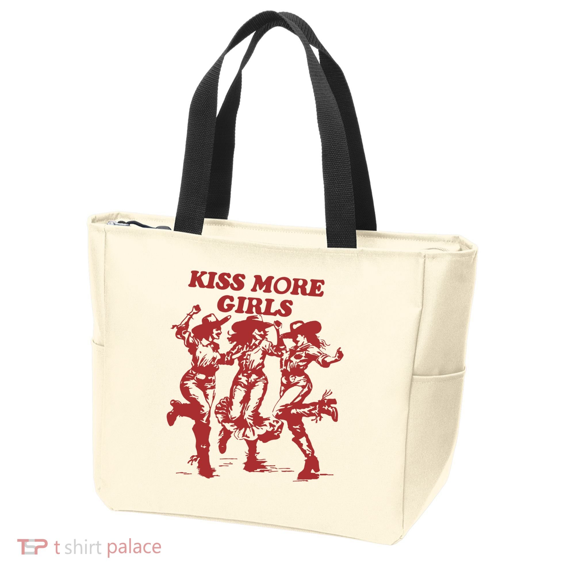 Kiss More Girl Funny Lesbian Bisexual Pride Tote Bag
