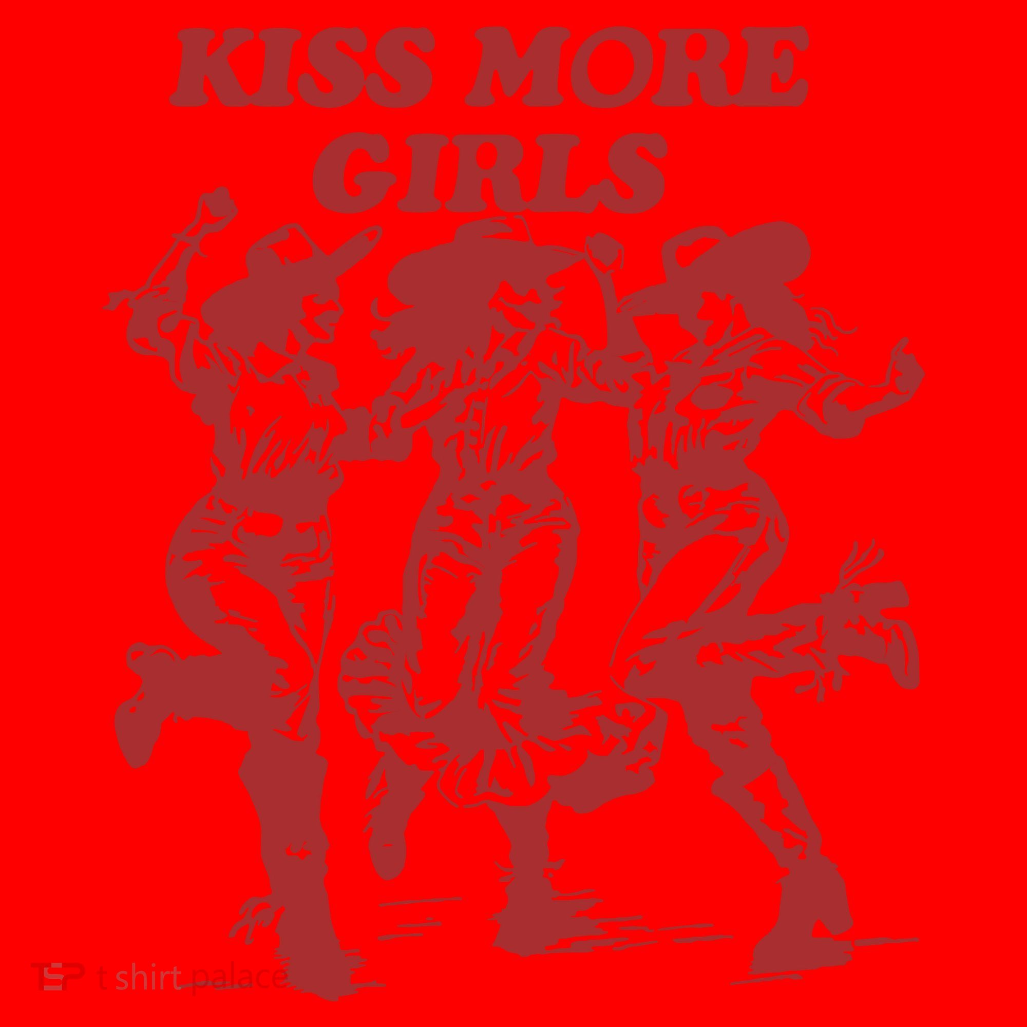 Kiss More Girl Funny Lesbian Bisexual Pride Santa Hat