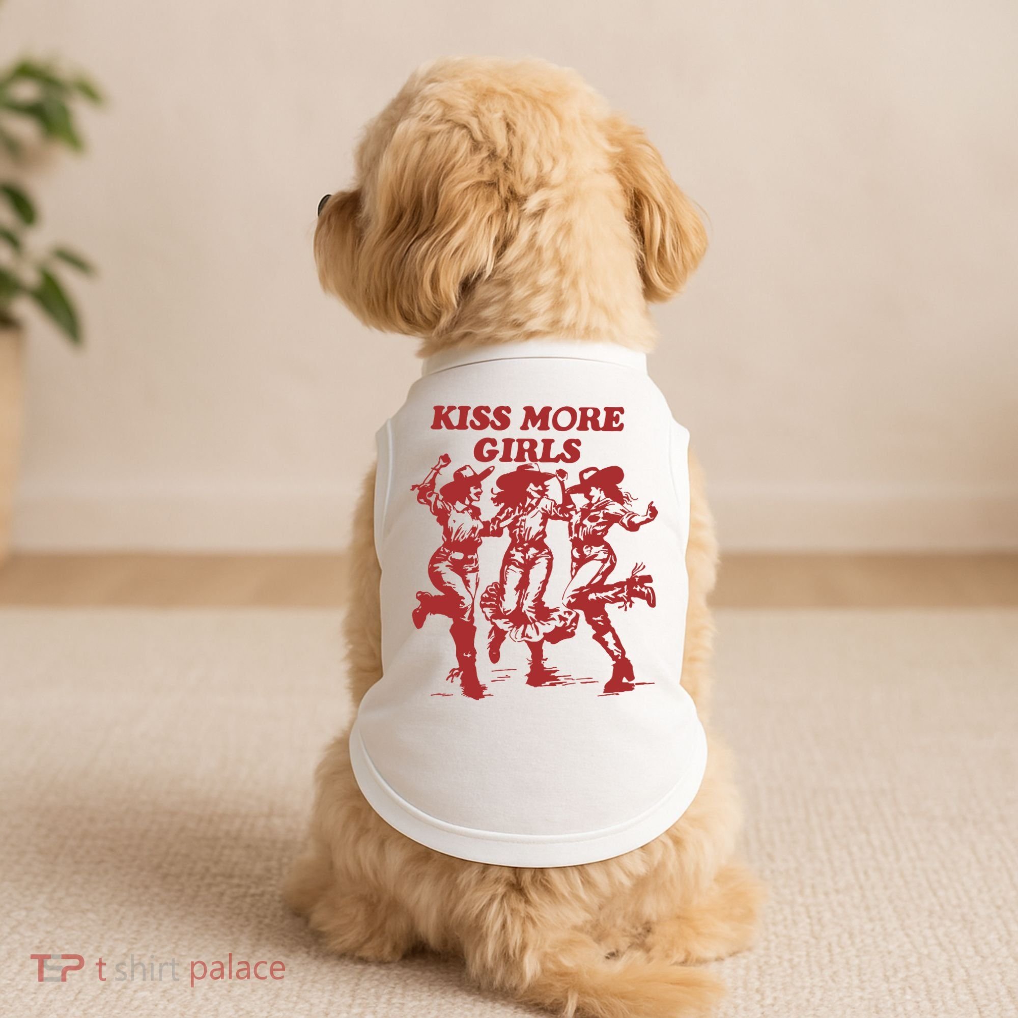 Kiss More Girl Funny Lesbian Bisexual Pride Doggie Tank