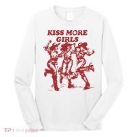 Kiss More Girl Funny Lesbian Bisexual Pride Long Sleeve Shirt thumb 0