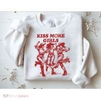 Kiss More Girl Funny Lesbian Bisexual Pride Sweatshirt thumb 2
