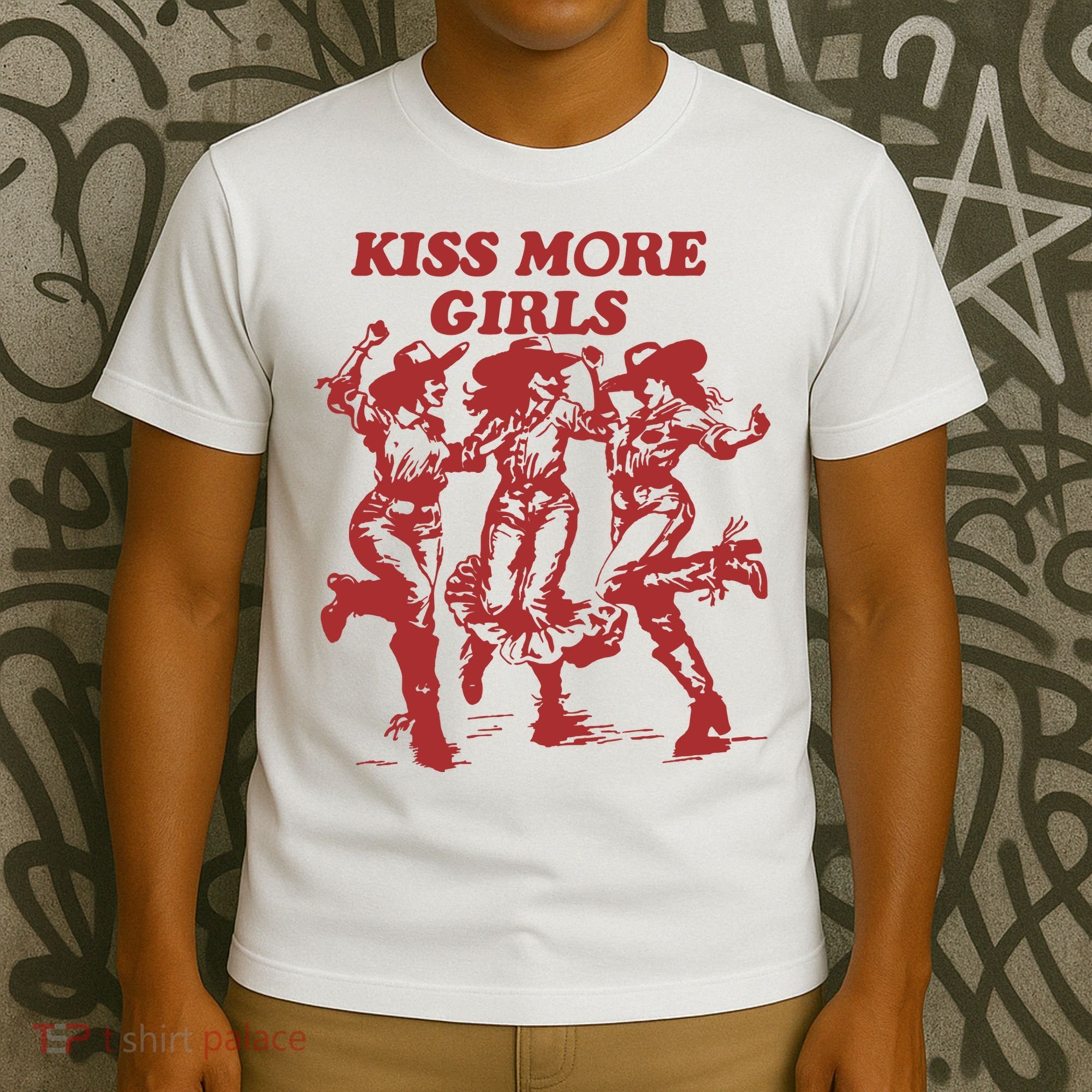 Kiss More Girl Funny Lesbian Bisexual Pride T-Shirt