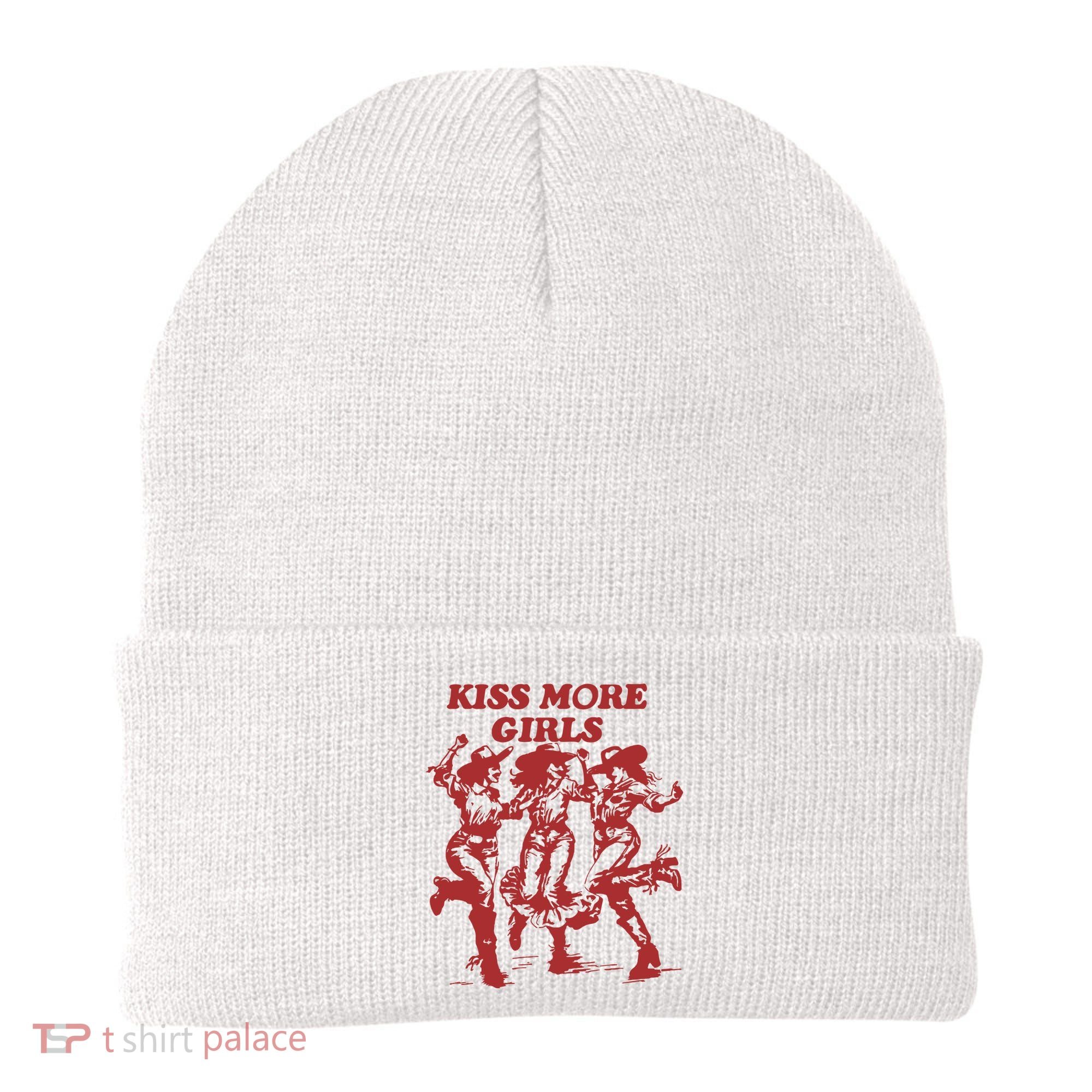 Kiss More Girl Funny Lesbian Bisexual Pride Beanie