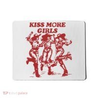 Kiss More Girl Funny Lesbian Bisexual Pride Mousepad thumb 0