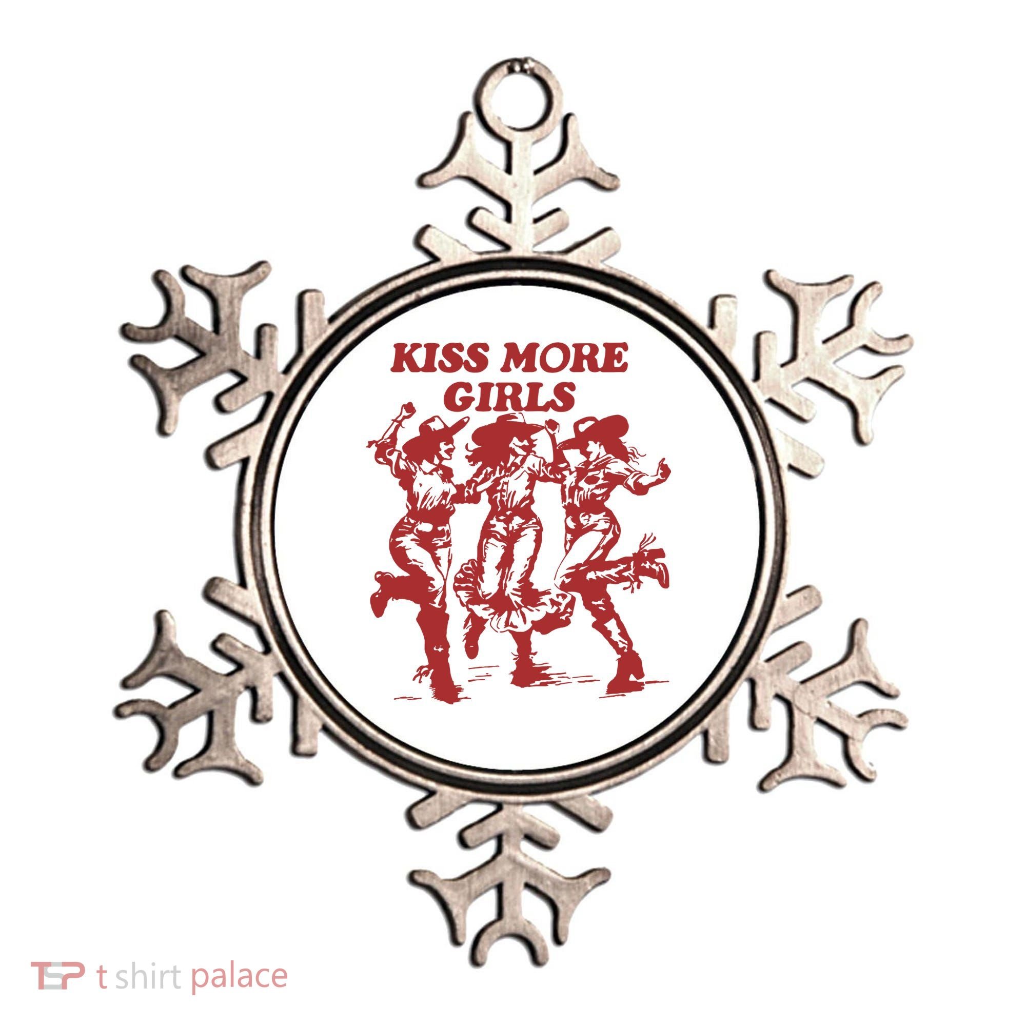 Kiss More Girl Funny Lesbian Bisexual Pride Ornament
