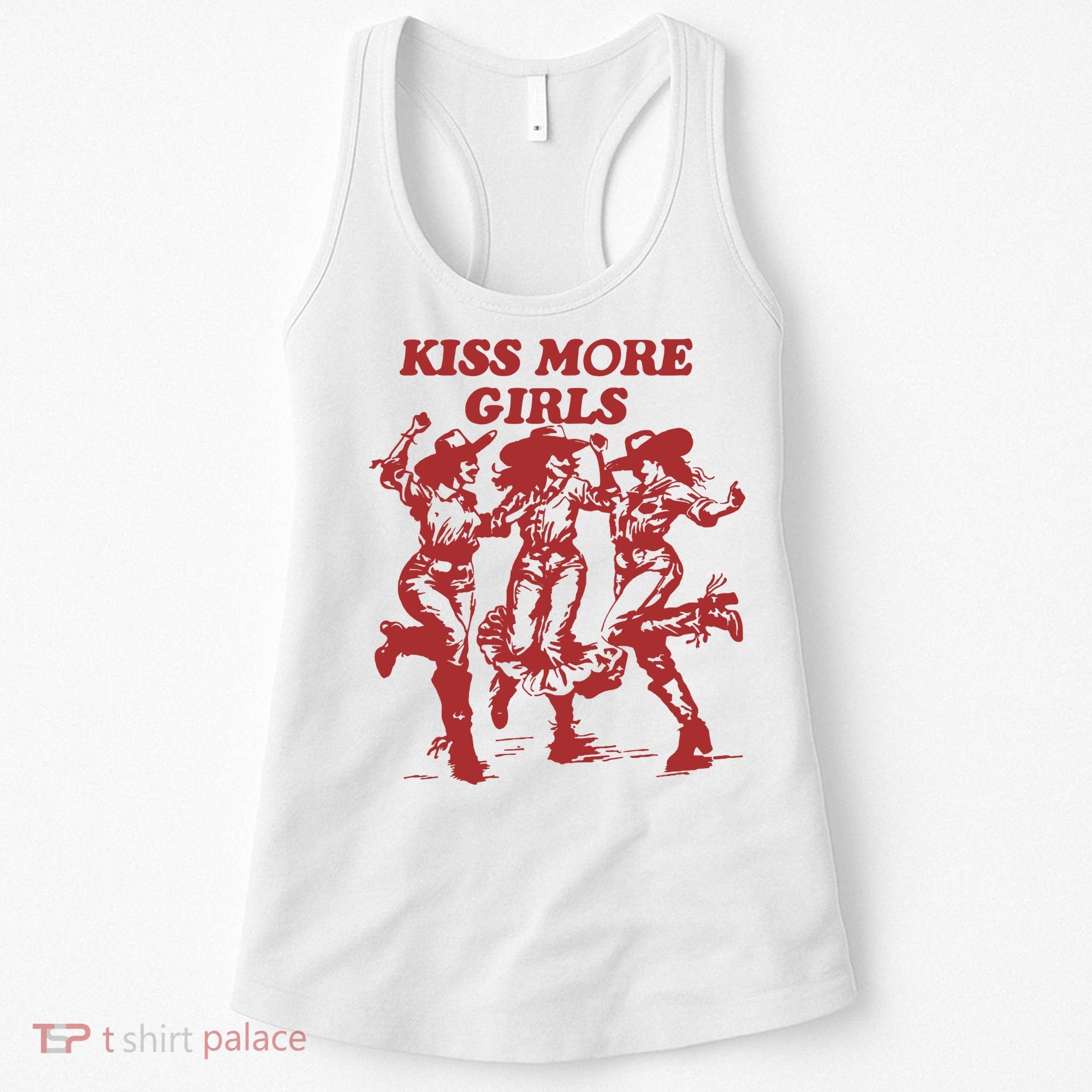 Kiss More Girl Funny Lesbian Bisexual Pride Women's Tank Top