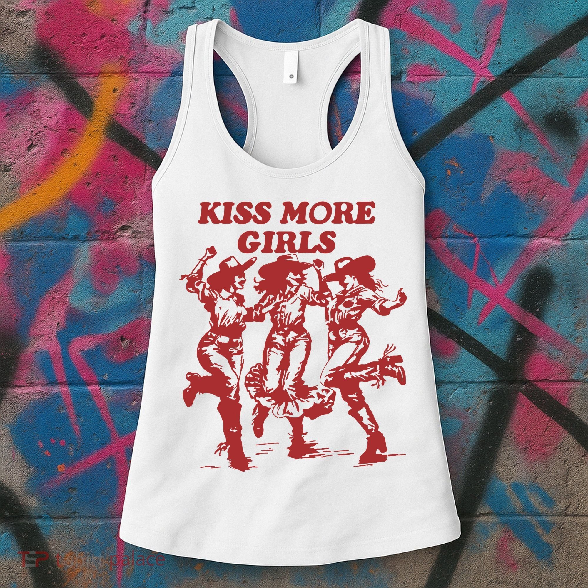 Kiss More Girl Funny Lesbian Bisexual Pride Women's Tank Top