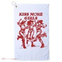 Kiss More Girl Funny Lesbian Bisexual Pride Golf Towel thumb 0