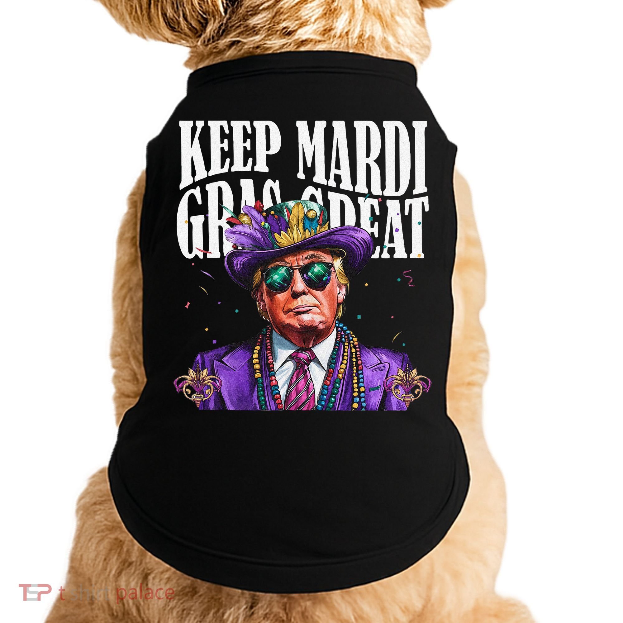 Keep Mardi Gras Great Trump Mardi Gras 2025 Flag Usa Funny Doggie Tank