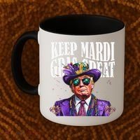 Keep Mardi Gras Great Trump Mardi Gras 2025 Flag Usa Funny Coffee Mug thumb 2
