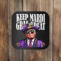 Keep Mardi Gras Great Trump Mardi Gras 2025 Flag Usa Funny Coaster thumb 0