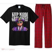 Keep Mardi Gras Great Trump Mardi Gras 2025 Flag Usa Funny Pajama Set thumb 0