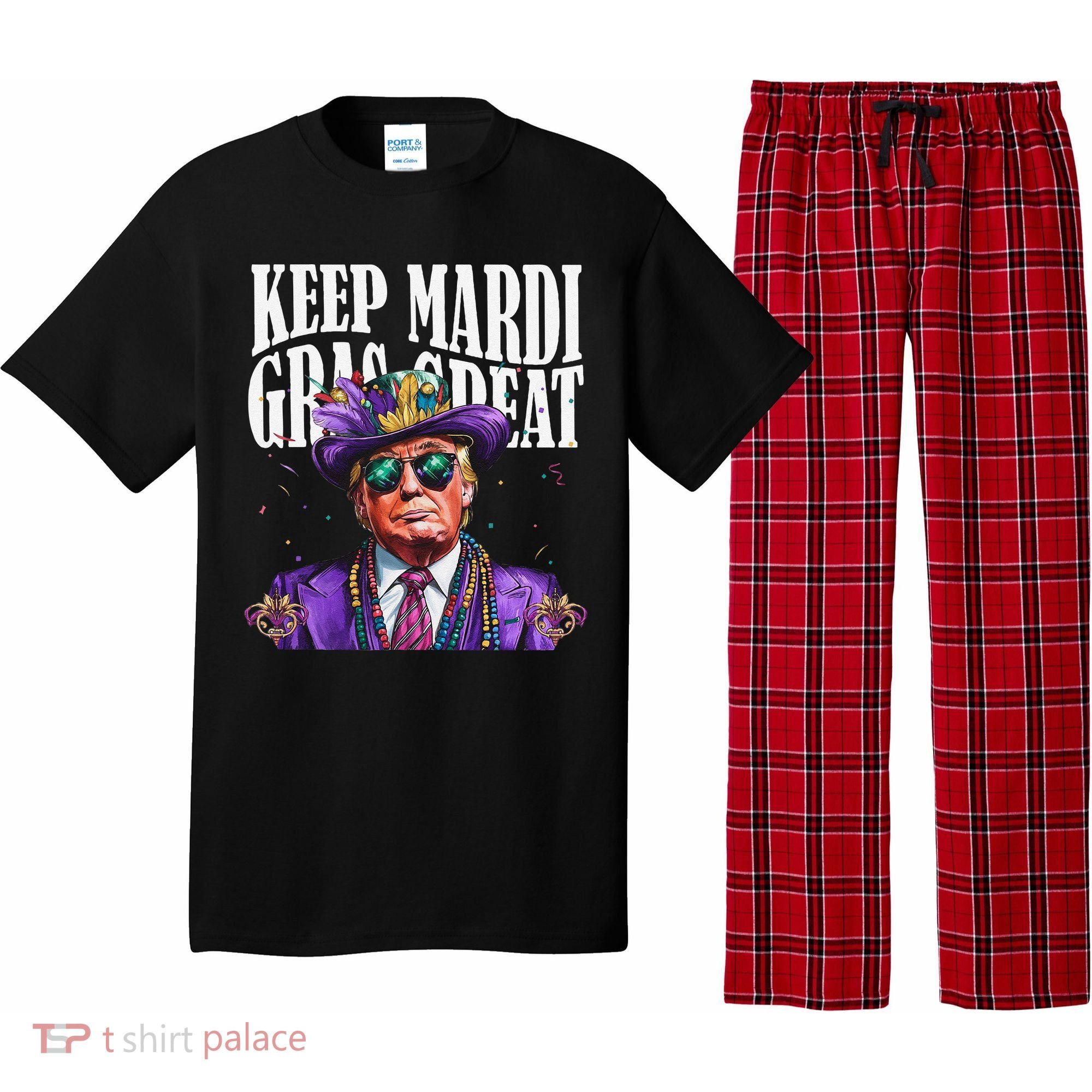 Keep Mardi Gras Great Trump Mardi Gras 2025 Flag Usa Funny Pajama Set