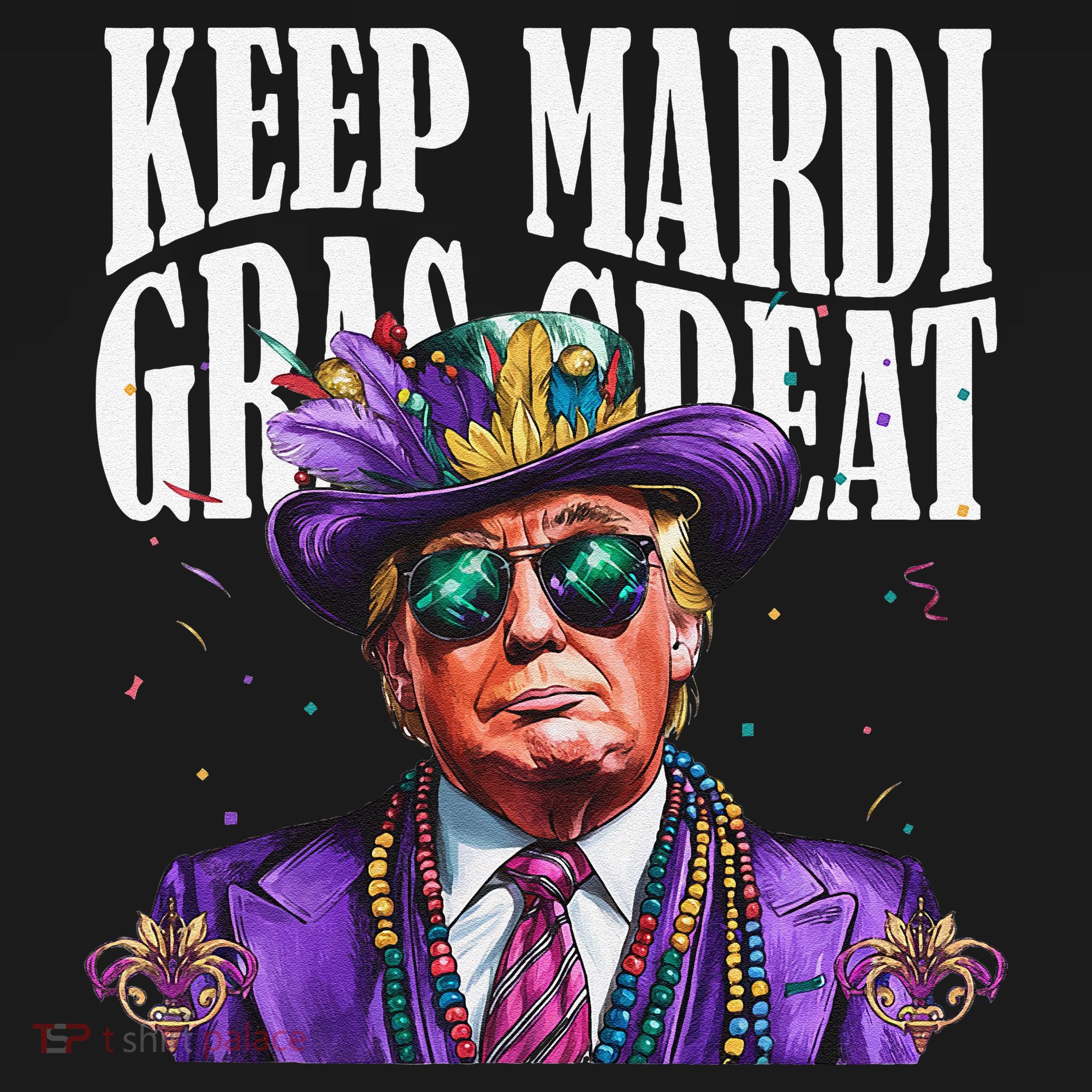 Keep Mardi Gras Great Trump Mardi Gras 2025 Flag Usa Funny Baby Bodysuit