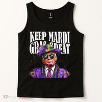 Keep Mardi Gras Great Trump Mardi Gras 2025 Flag Usa Funny Tank Top thumb 2