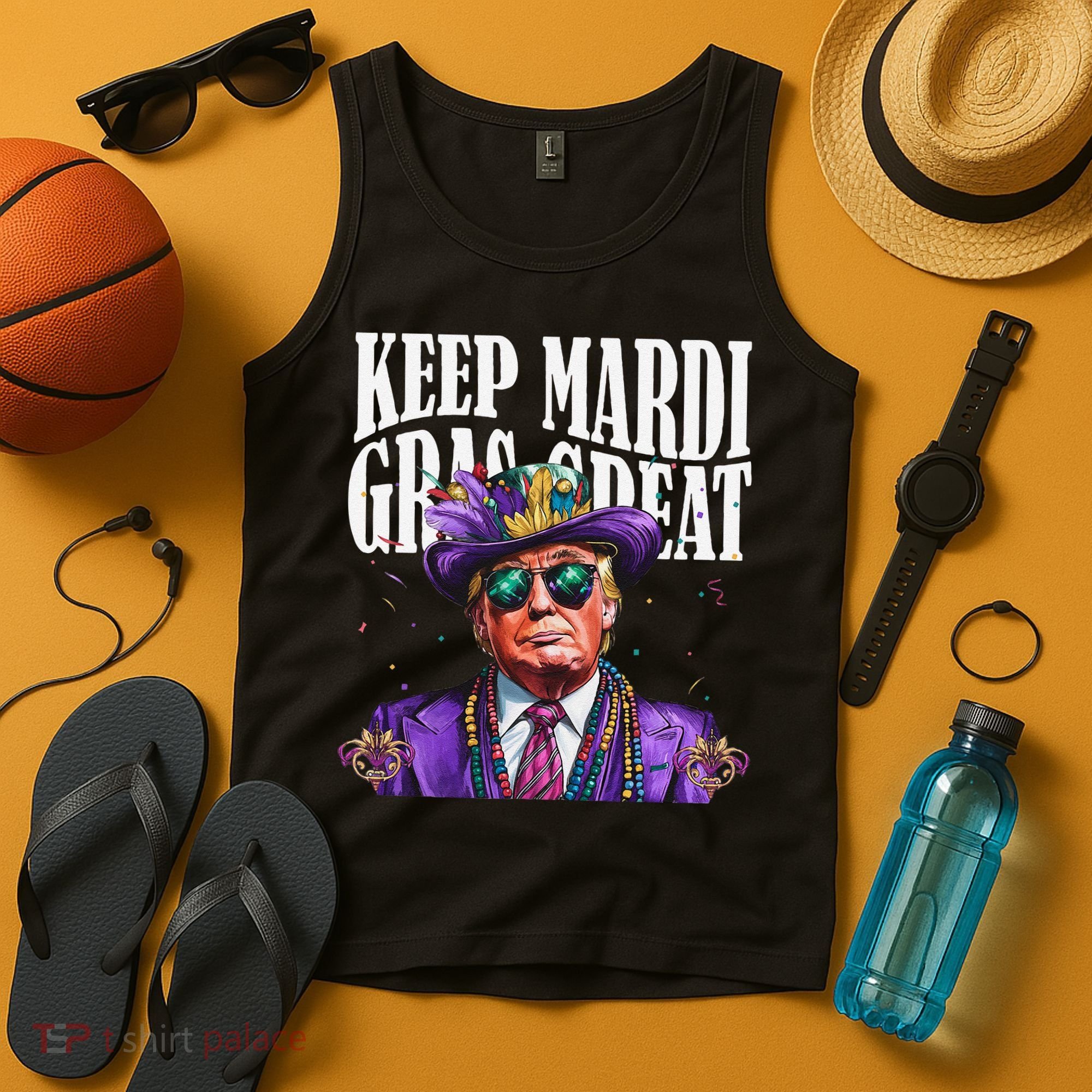 Keep Mardi Gras Great Trump Mardi Gras 2025 Flag Usa Funny Tank Top