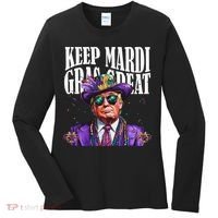 Keep Mardi Gras Great Trump Mardi Gras 2025 Flag Usa Funny Women's Long Sleeve Shirt thumb 0