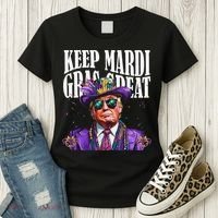 Keep Mardi Gras Great Trump Mardi Gras 2025 Flag Usa Funny Women's T-Shirt thumb 3