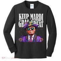 Keep Mardi Gras Great Trump Mardi Gras 2025 Flag Usa Funny Kids Long Sleeve Shirt thumb 0