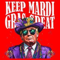 Keep Mardi Gras Great Trump Mardi Gras 2025 Flag Usa Funny Santa Hat thumb 1