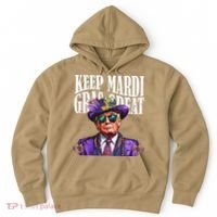 Keep Mardi Gras Great Trump Mardi Gras 2025 Flag Usa Funny Hoodie thumb 0