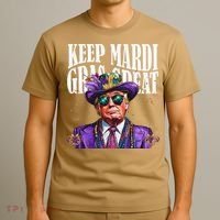 Keep Mardi Gras Great Trump Mardi Gras 2025 Flag Usa Funny T-Shirt thumb 3