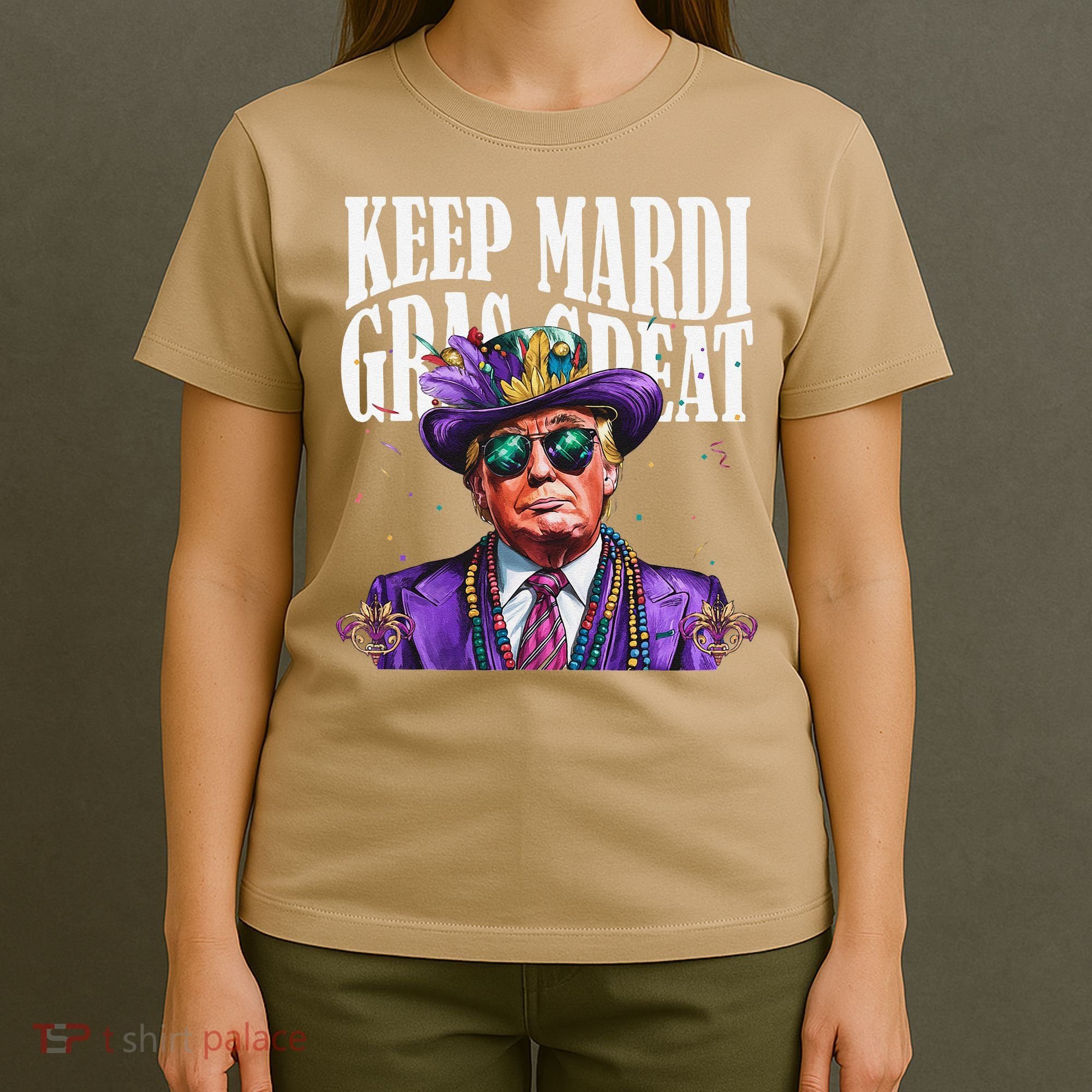 Keep Mardi Gras Great Trump Mardi Gras 2025 Flag Usa Funny T-Shirt