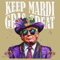 Keep Mardi Gras Great Trump Mardi Gras 2025 Flag Usa Funny Polo thumb 2