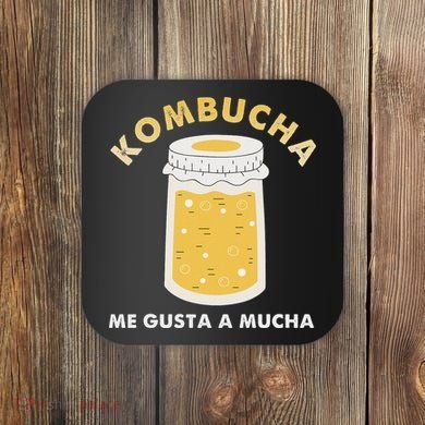 Kombucha Me Gusta A Mucha Scoby Pun Spanish Coaster