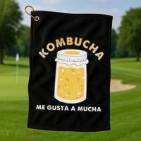 Kombucha Me Gusta A Mucha Scoby Pun Spanish Golf Towel thumb 1