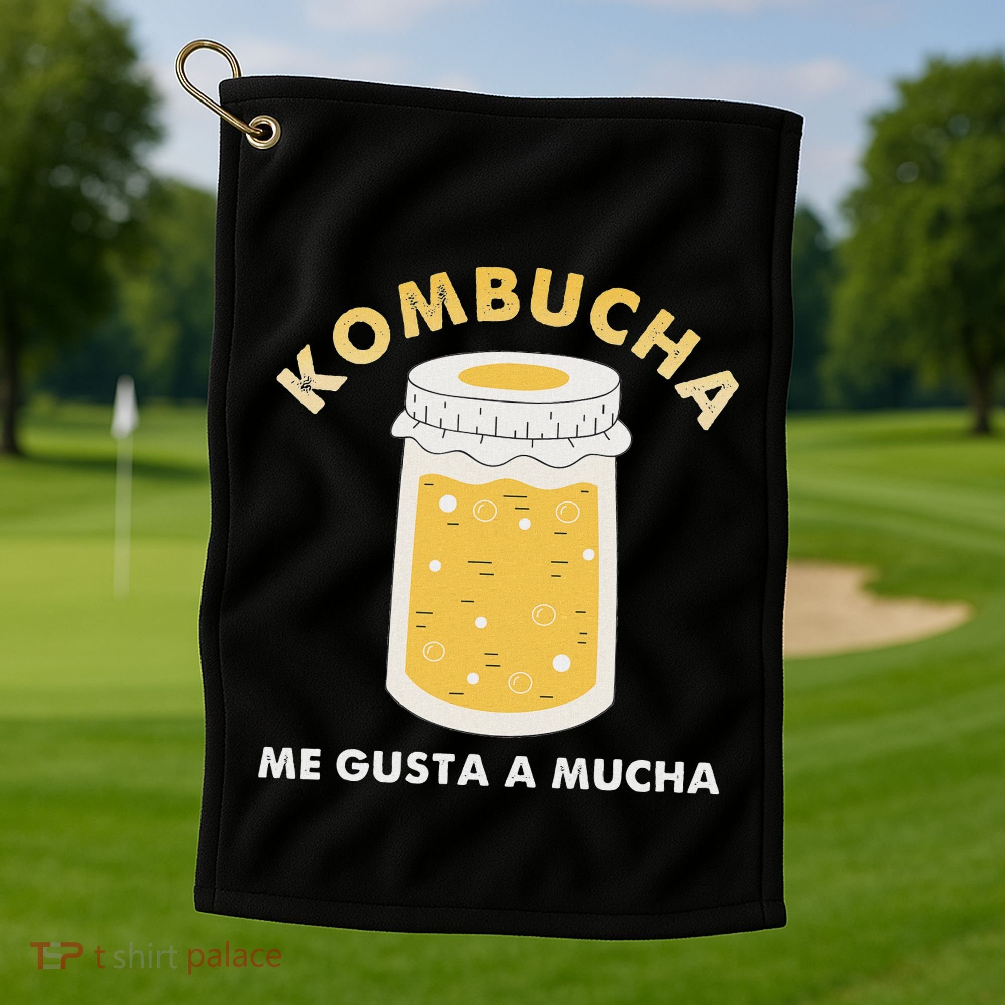 Kombucha Me Gusta A Mucha Scoby Pun Spanish Golf Towel