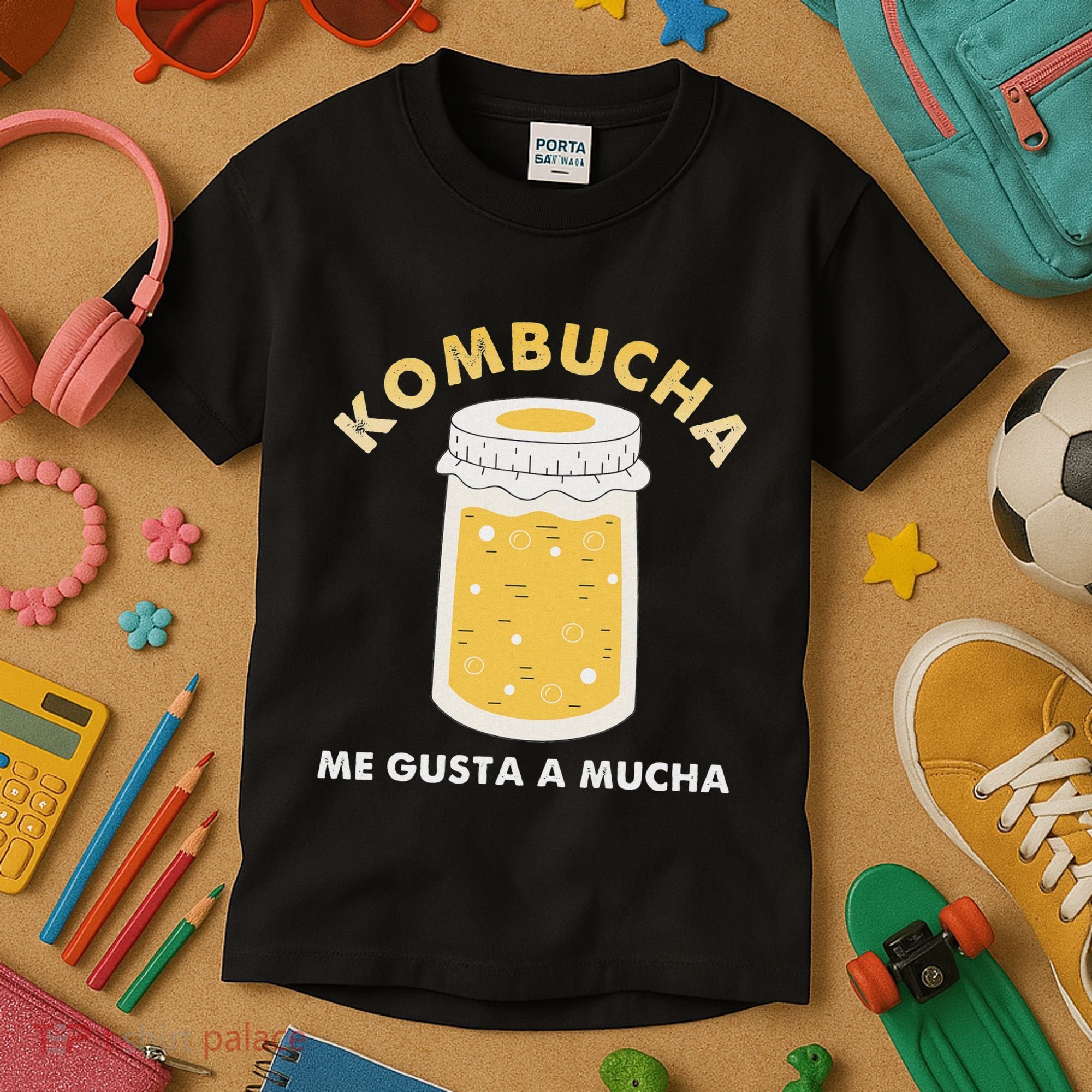 Kombucha Me Gusta A Mucha Scoby Pun Spanish Kids T-Shirt
