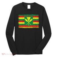 Kanaka Maoli Hawaiian Flag Pride Distressed Sovereign Gifts Long Sleeve Shirt thumb 0