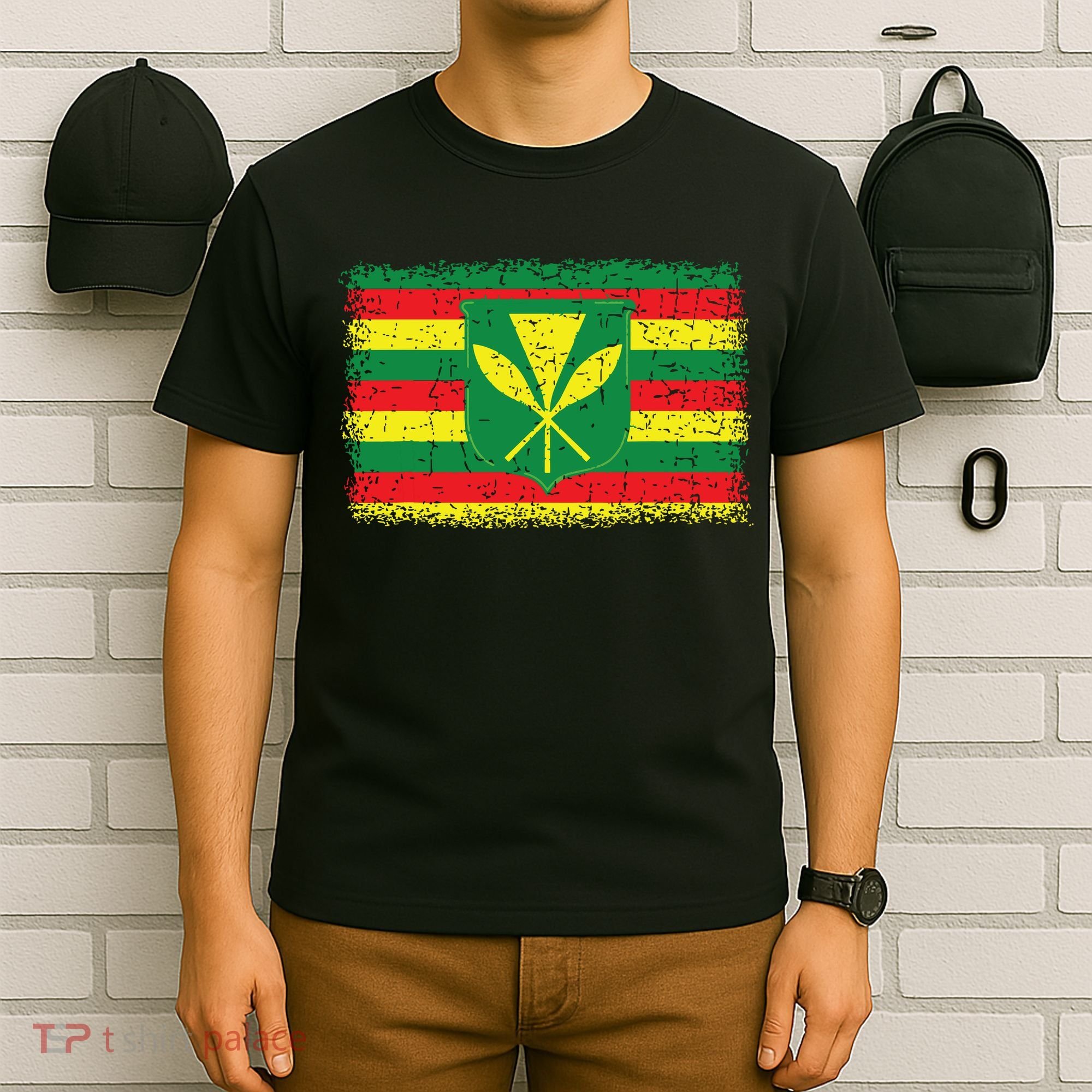 Kanaka Maoli Hawaiian Flag Pride Distressed Sovereign Gifts T-Shirt