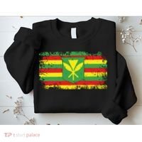 Kanaka Maoli Hawaiian Flag Pride Distressed Sovereign Gifts Sweatshirt thumb 2