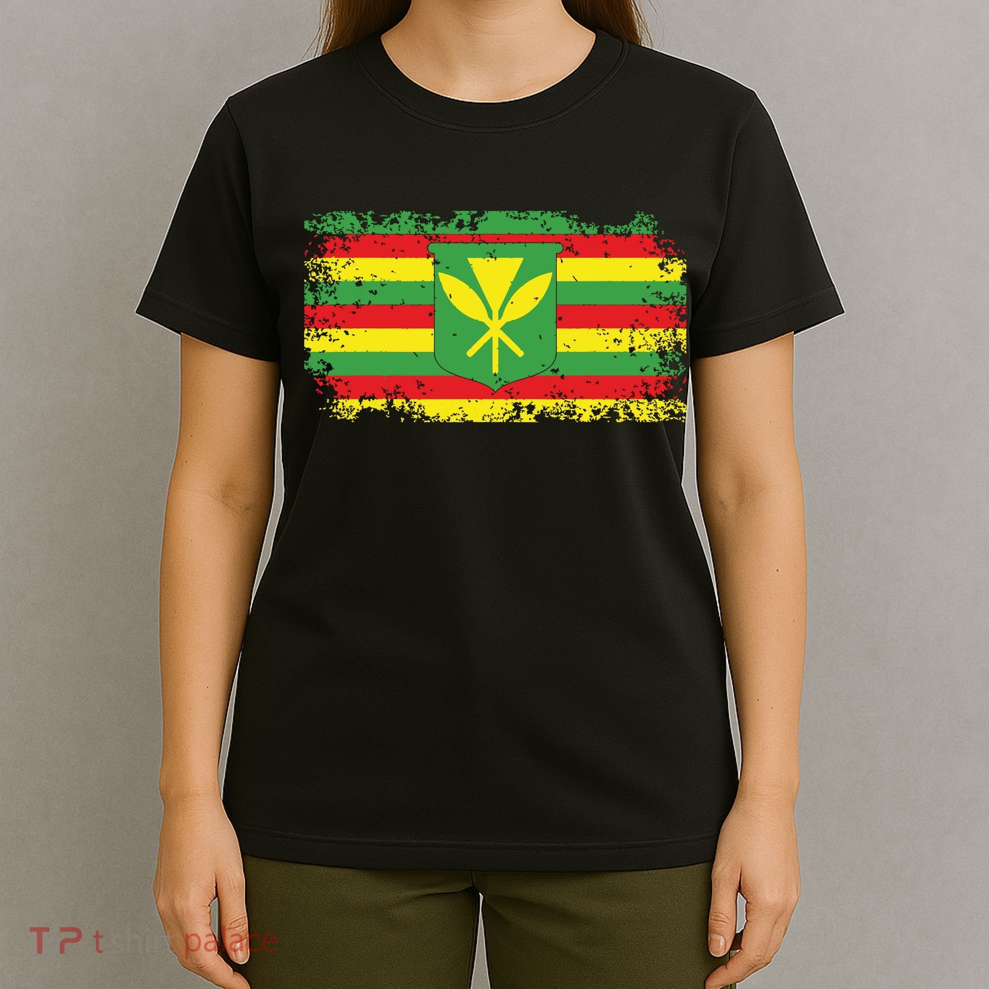 Kanaka Maoli Hawaiian Flag Pride Distressed Sovereign Gifts T-Shirt