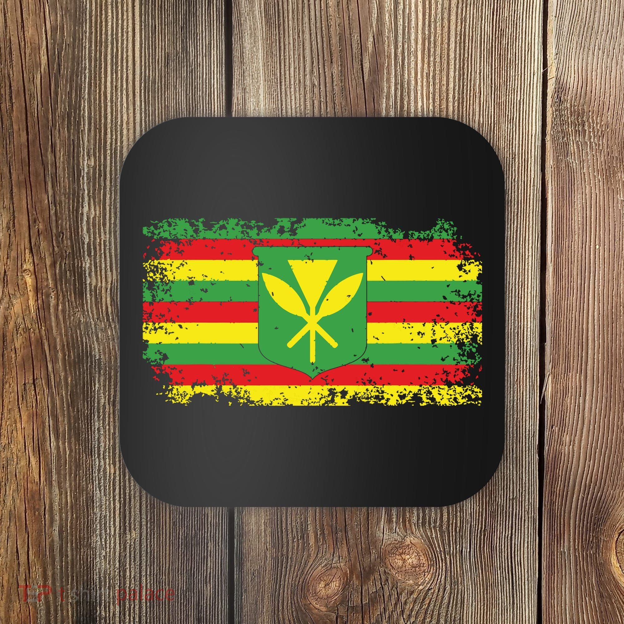Kanaka Maoli Hawaiian Flag Pride Distressed Sovereign Gifts Coaster
