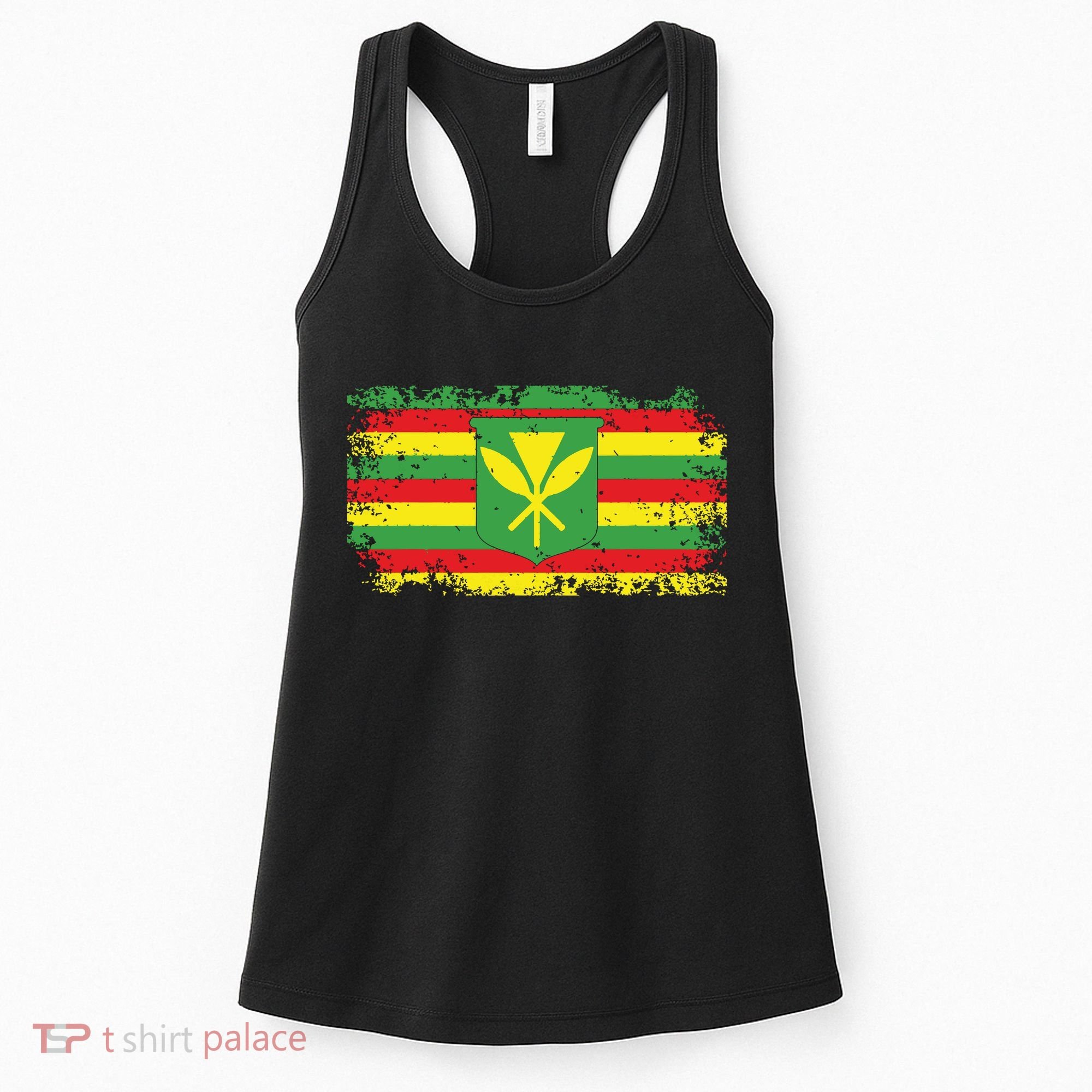 Kanaka Maoli Hawaiian Flag Pride Distressed Sovereign Gifts Women's Tank Top